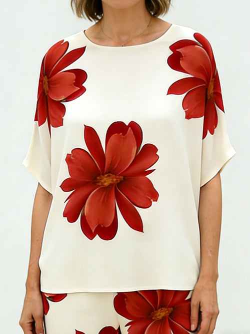 3D Printing Crew Neck Loose Summer Going Out Casual Top